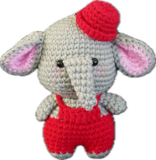 A-001 HANDCRAFTED KEY-CHAIN ELEPHANT WITH A HAT