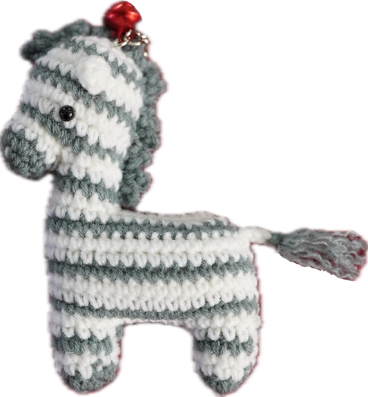 A-004 HANDCRAFTED ZEBRA KEY-CHAIN