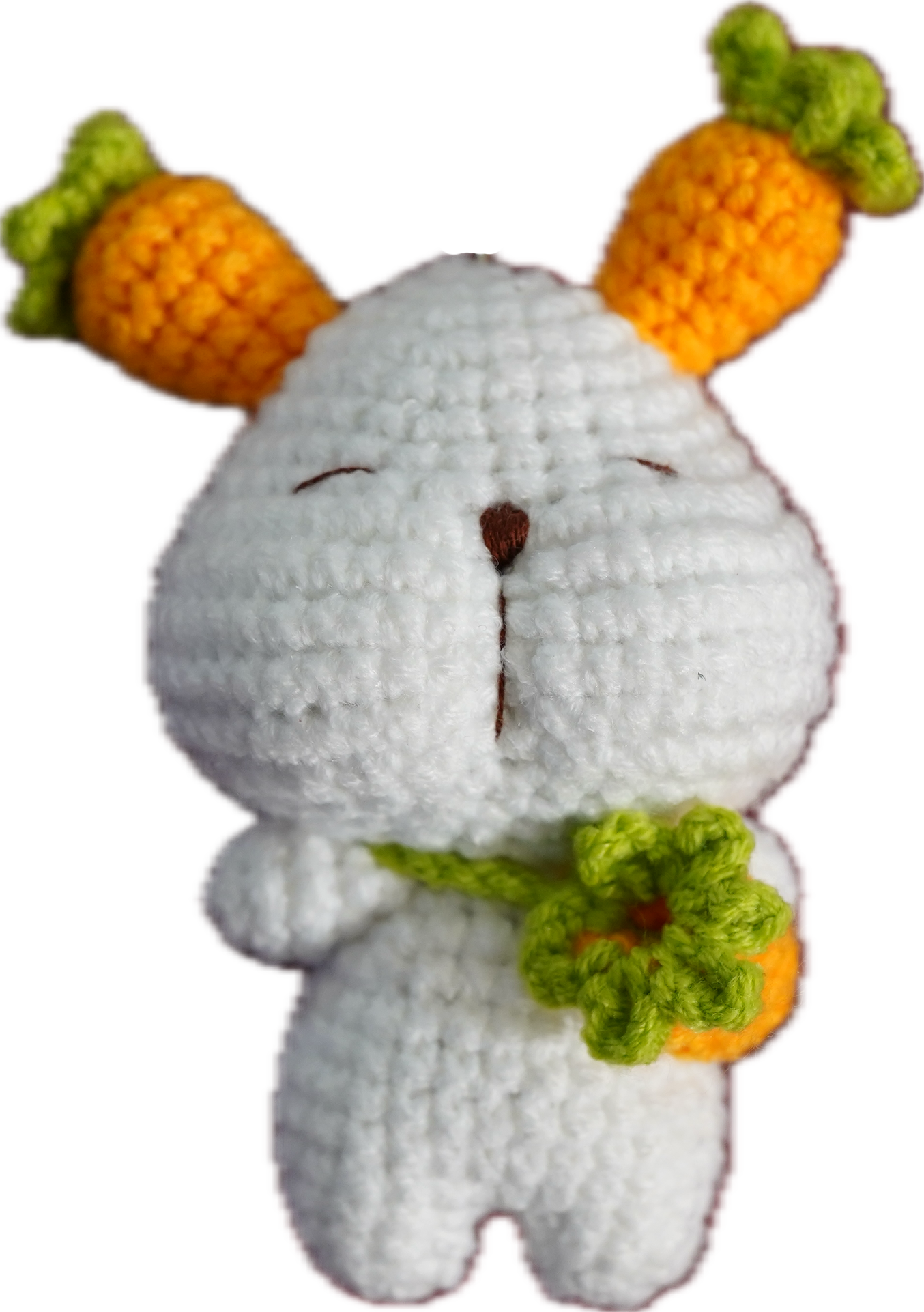 A-019 BUNNY WITH CARROT EARS CROCHET KEYCHAIN