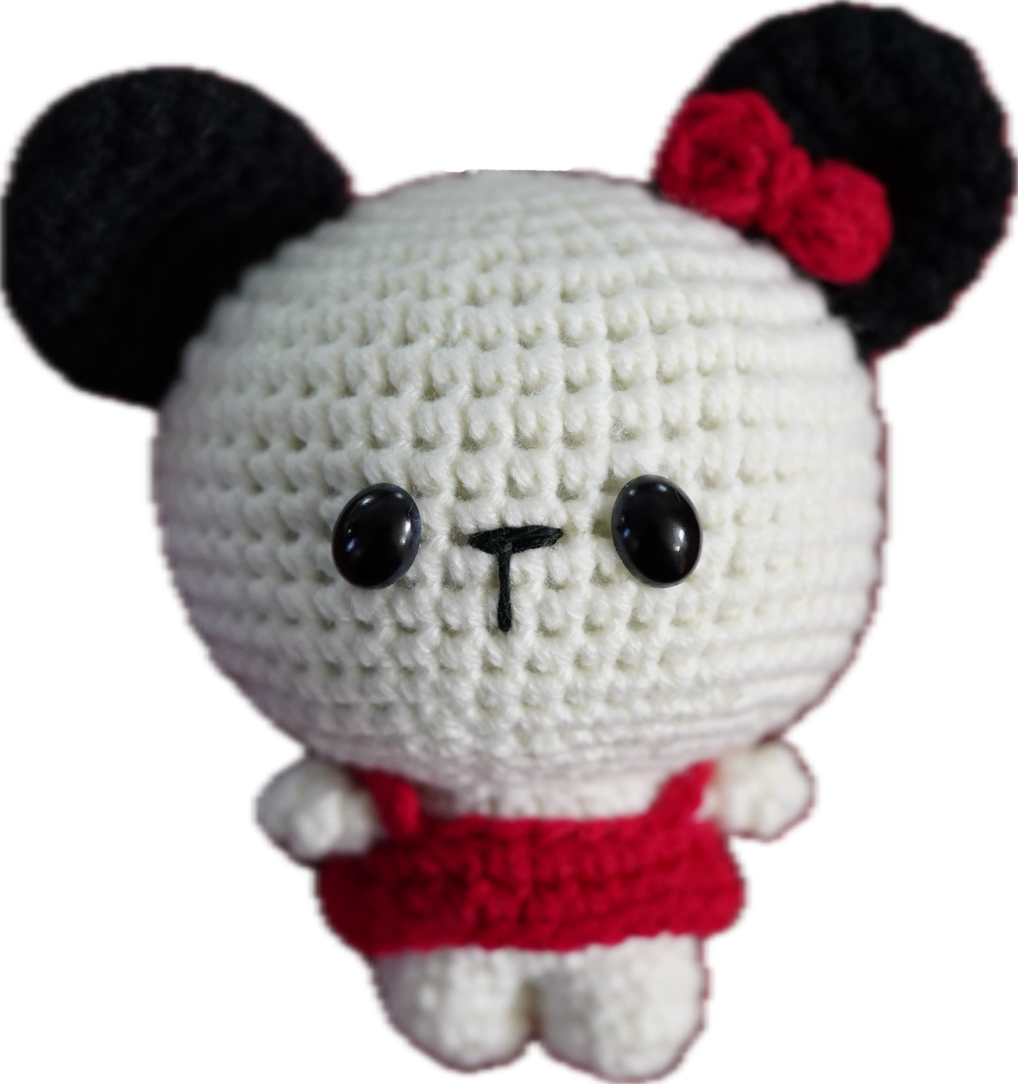 A-016 BEAR WITH BOW & DRESS CROCHET KEYCHAIN