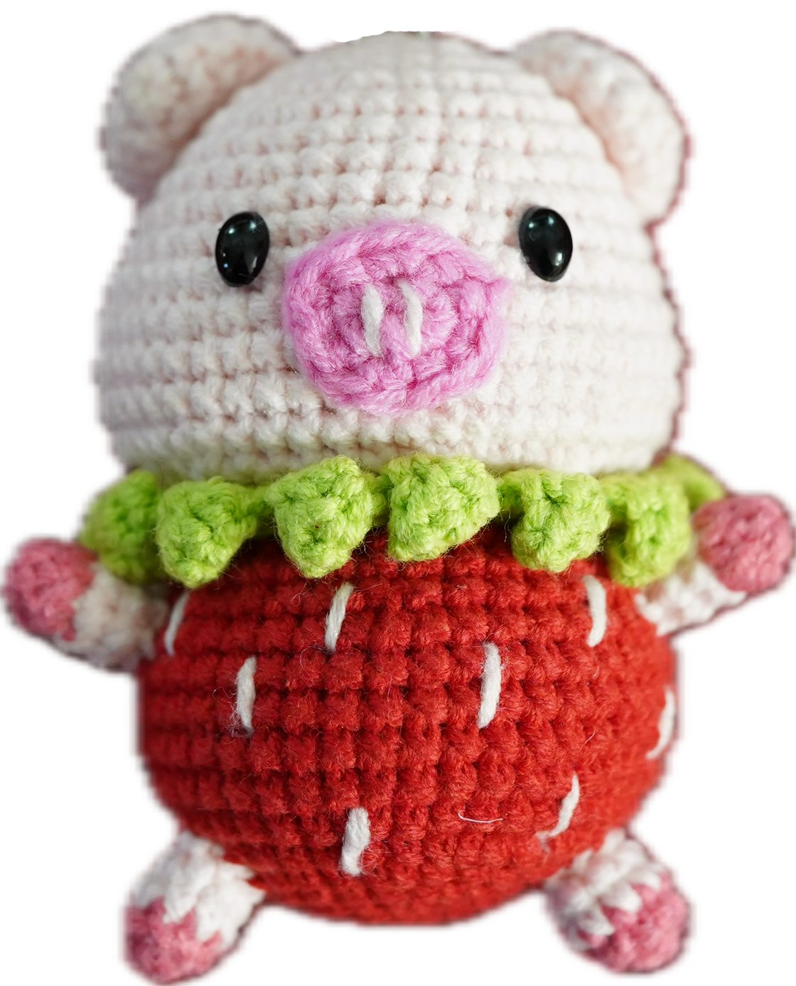 A-026 STRAWBERRY PIG CROCHET KEYCHAIN