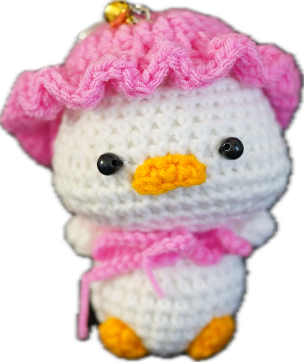 A-009 DUCK WITH HAT CROCHET KEYCHAIN