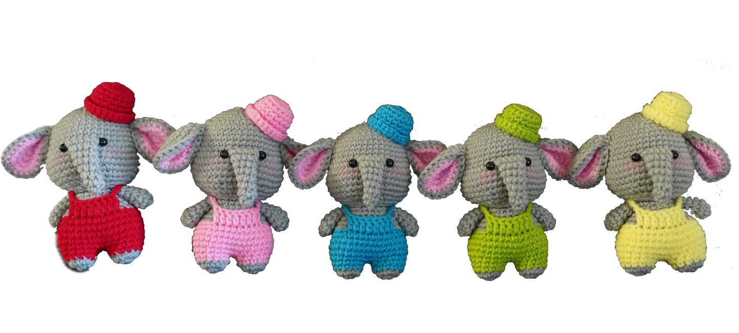 A-001 HANDCRAFTED KEY-CHAIN ELEPHANT WITH A HAT