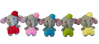 A-001 HANDCRAFTED KEY-CHAIN ELEPHANT WITH A HAT