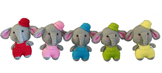 A-001 HANDCRAFTED KEY-CHAIN ELEPHANT WITH A HAT