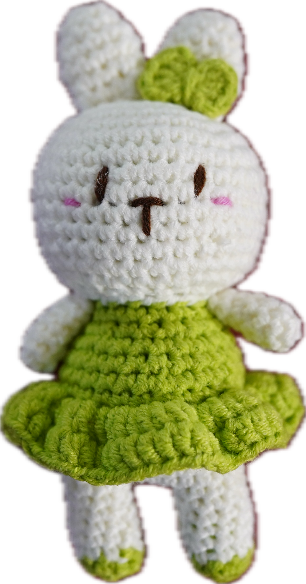 A-011 BUNNY WITH BOW & DRESS CROCHET KEYCHAIN