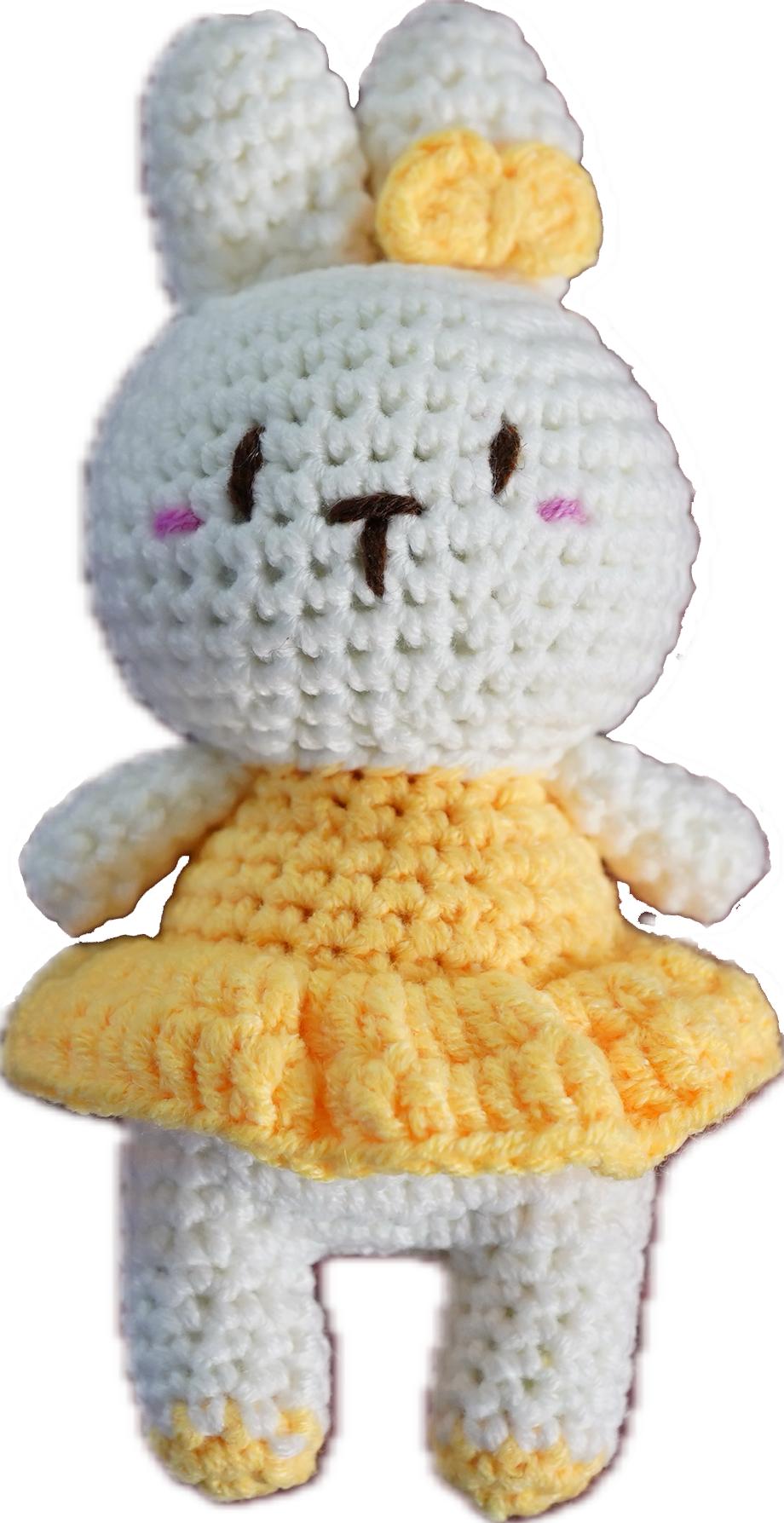 A-011 BUNNY WITH BOW & DRESS CROCHET KEYCHAIN