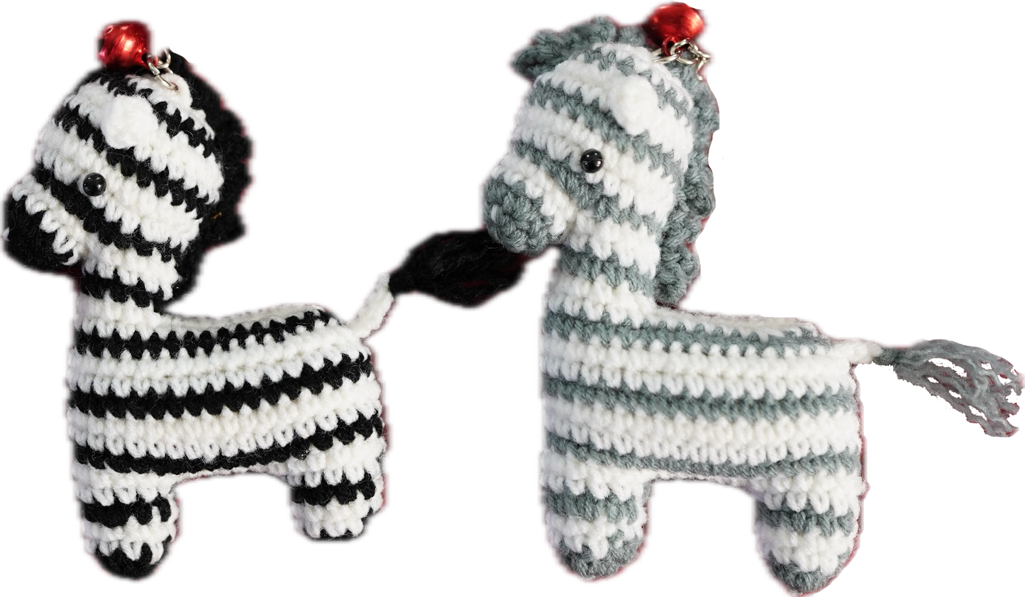 A-004 HANDCRAFTED ZEBRA KEY-CHAIN