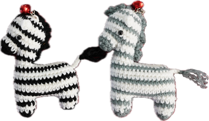 A-004 HANDCRAFTED ZEBRA KEY-CHAIN