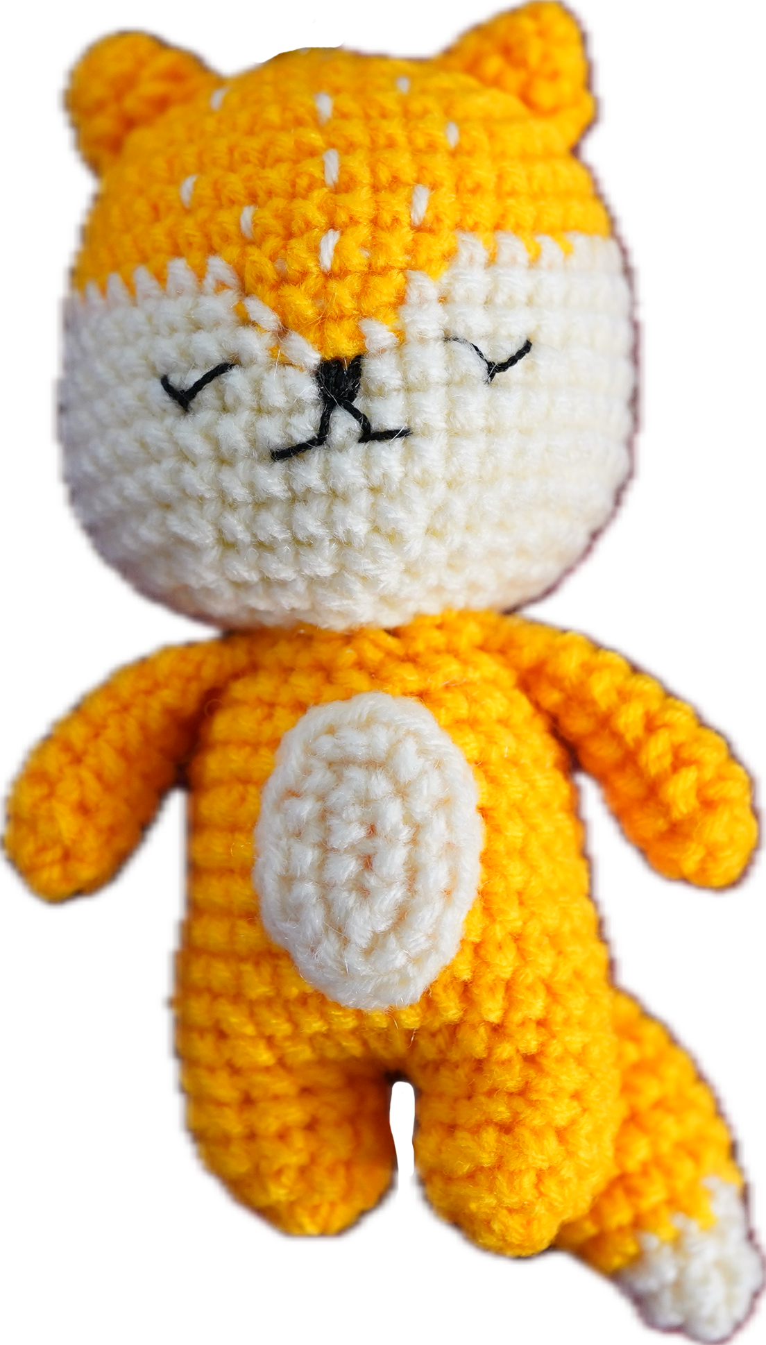 A-020 SLEEPY FOX CROCHET KEYCHAIN