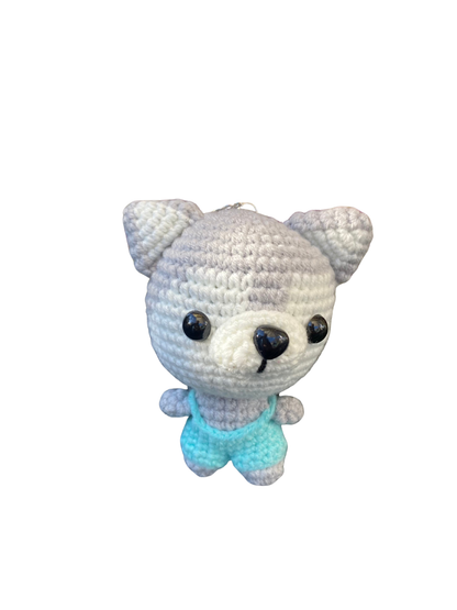 A-022 WOLF CROCHET KEYCHAIN