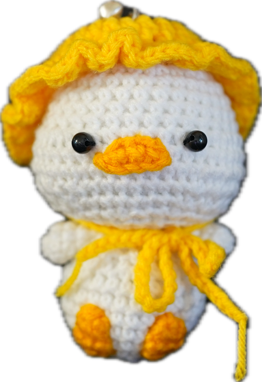 A-009 DUCK WITH HAT CROCHET KEYCHAIN