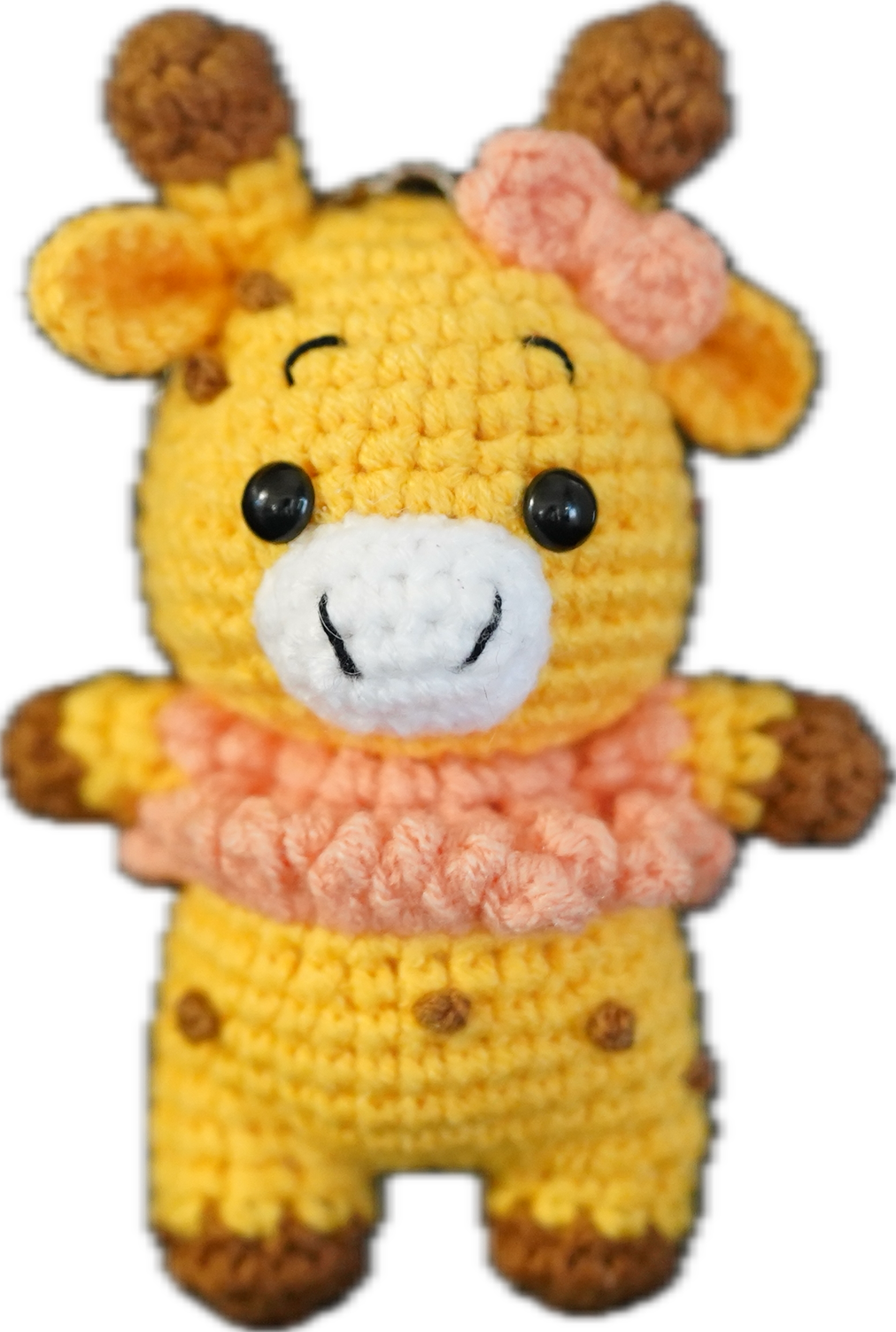 A-013 GIRAFFE WITH BOW CROCHET KEYCHAIN