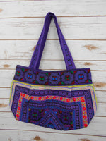 BM-003 DIAMOND HMONG EMBROIDERED HILL TRIBE TOTE SHOULDER BAG