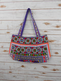 BM-010 DIAMOND HMONG EMBROIDERED HILL TRIBE TOTE SHOULDER BAG