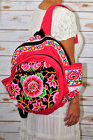 PC-003 FLOWER EMBROIDERED TRIBAL BACKPACK