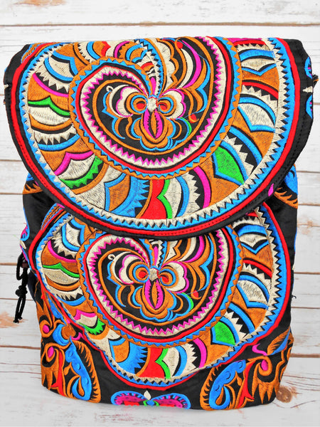PC-006 HANDMADE BACKPACK WITH HMONG EMBROIDERED