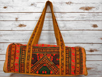 TB-001 ORANGE DIAMOND EMBROIDERY HANDCRAFTED TRAVELING BAG